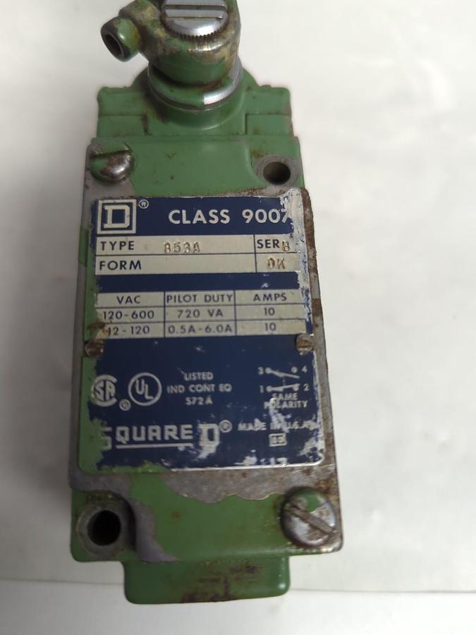 Used SQUARE D,B53A.SERIES B FORM DK LIMIT SWITCH PRE-OWNED