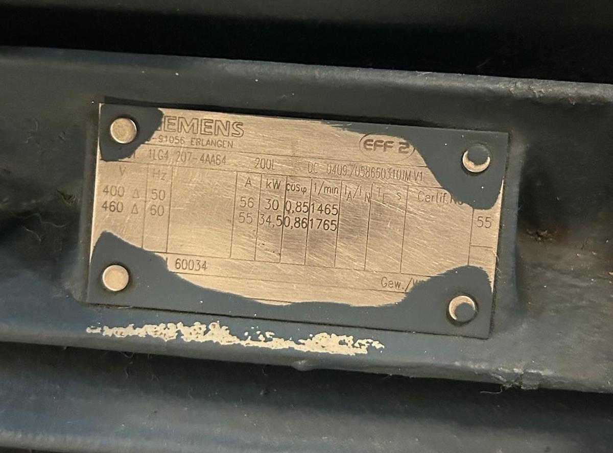 Used SIEMENS,1LG4-207-4AA64,MOTOR 40/34.5KW 400/460V 1465/1765RPM