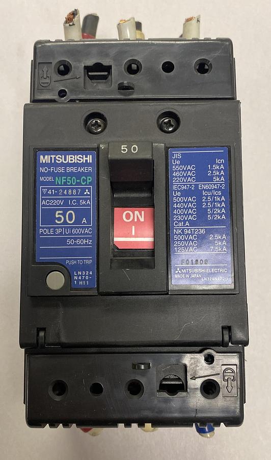Used Mitsubishi,NF50-CP,Circuit Breaker 50A 220V 3 Pole