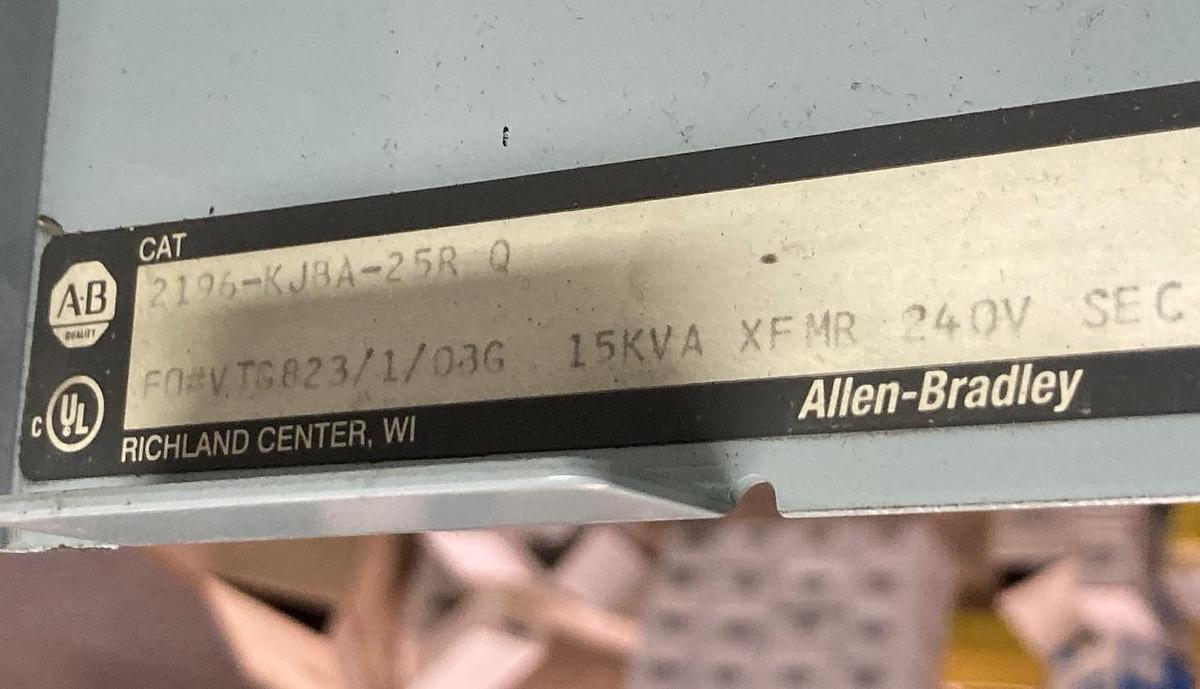 Used Allen-Bradley,2196,12 INCH MCC Disconnect Feeder Bucket 15kVa 240V