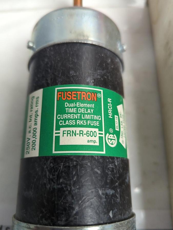 COOPER BUSSMANN,FRN-R-600,FUSETRON 600 AMP FUSE NOS