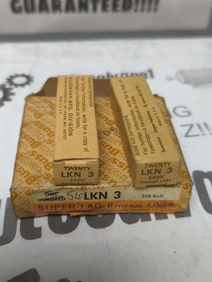 COOPER BUSSMANN,LKN-3,SUPER-LAG RENEWAL LINKS 250 V LOT OF 56