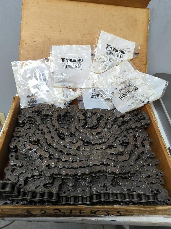 TSUBAKI,40PC.,ROLLER CHAIN CUT TO LENGTH  40 RIV X 26 PITCHES INCL 7PC. C/L