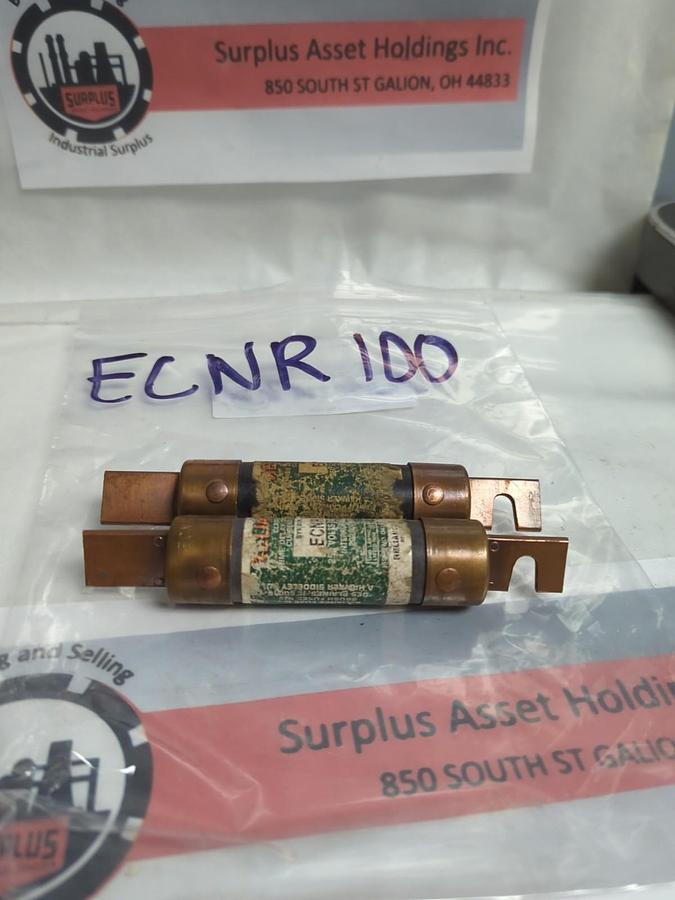 Used RELIANCE,ECNR100,TIME DELAY 100 AMP FUSE LOT OF 2 PRE-OWNED