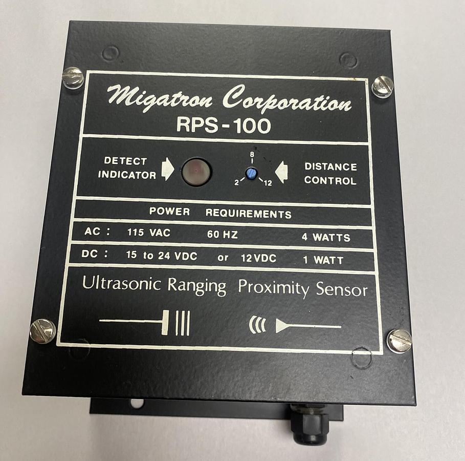 Migatron Corporation,RPS-100,Ultrasonic Ranging Proximity Sensor NOS
