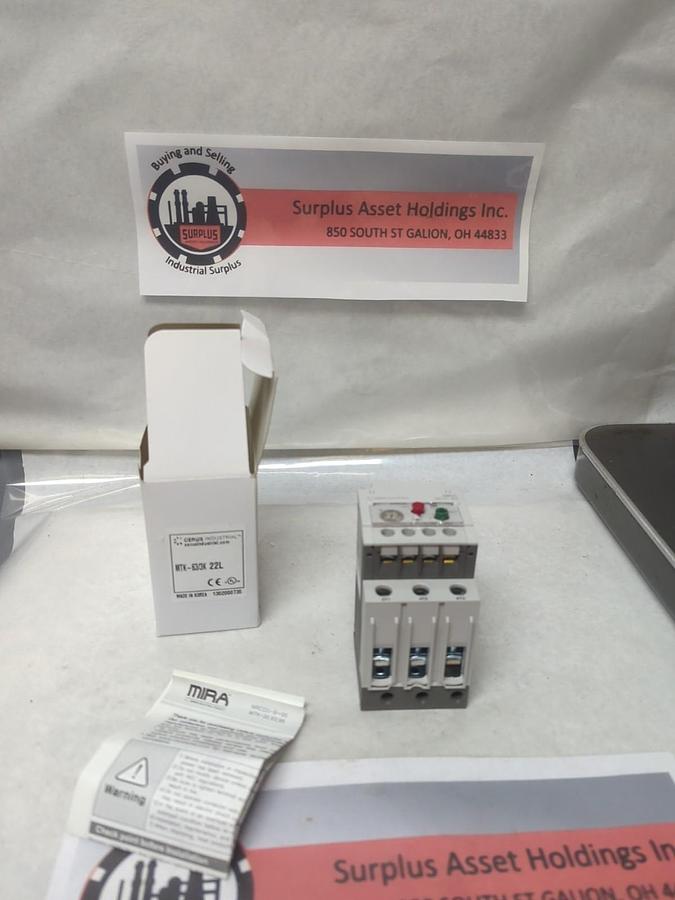 Used CERUS,MTK-63/3K 22L,THERMAL OVERLOAD RELAY NOS