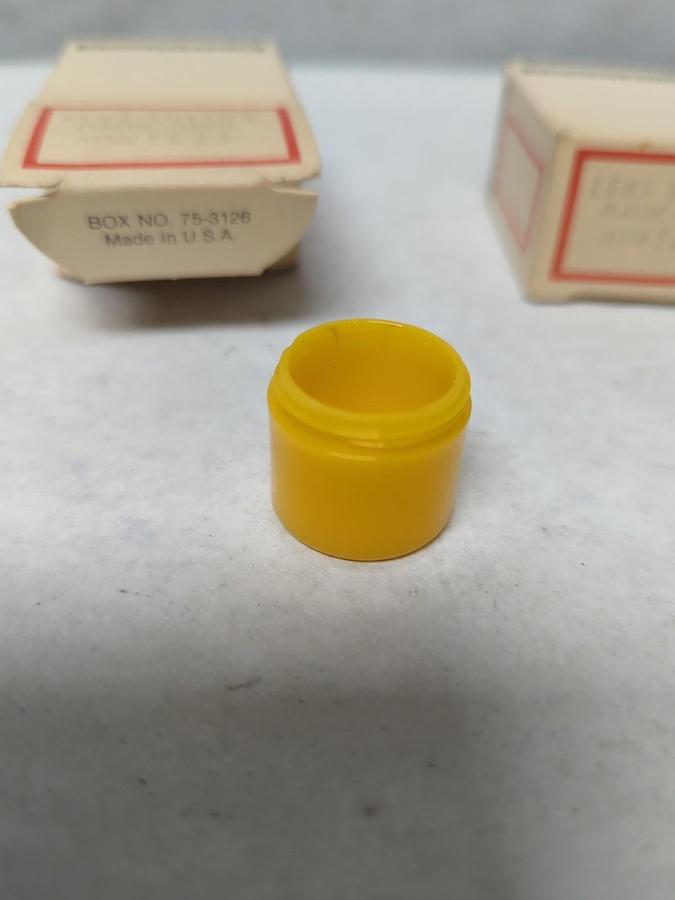 CUTLER-HAMMER,10250 TC23,LENS BUTTON PLASTIC AMBER LOT OF 2 NOS
