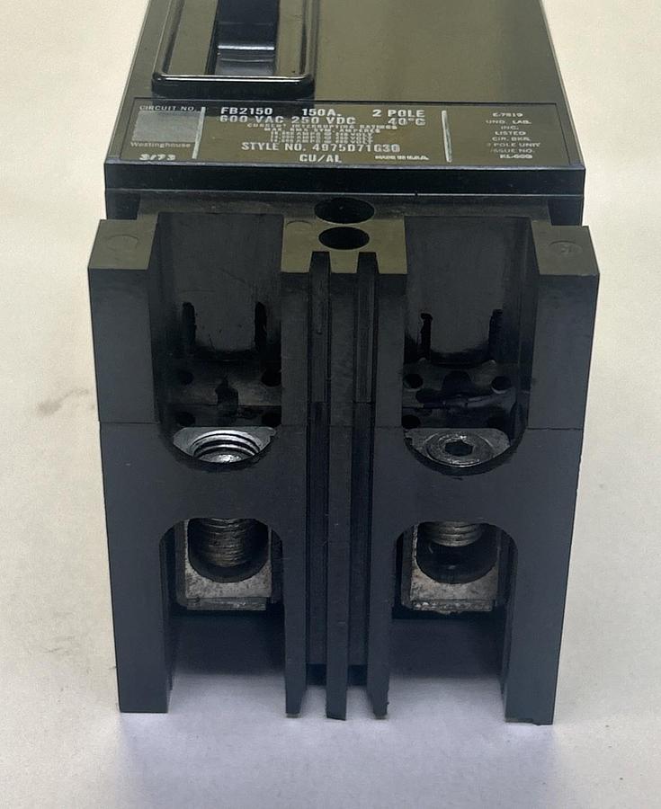 Used WESTINGHOUSE,FB2150,CIRCUIT BREAKER 150A 600V 2P