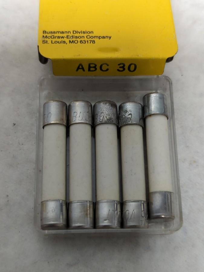 COOPER BUSSMANN,ABC 30,CERAMIC FUSE PACK OF 5 NOS