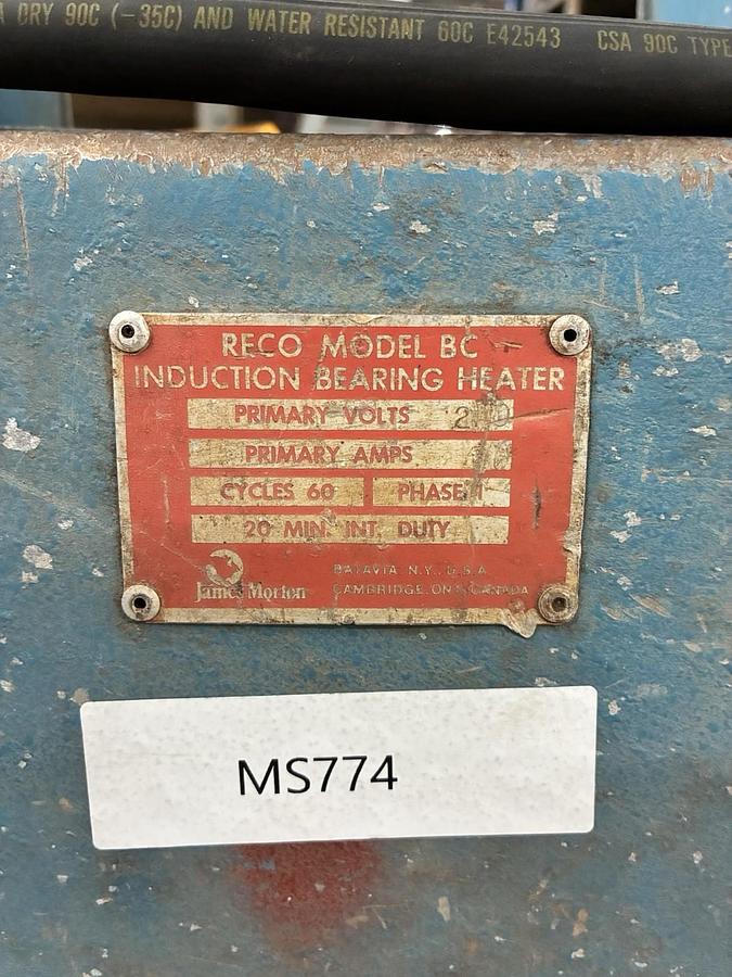 Used RECO,MODEL BC,INDUCTION BEARING HEATER 230V PHASE 1