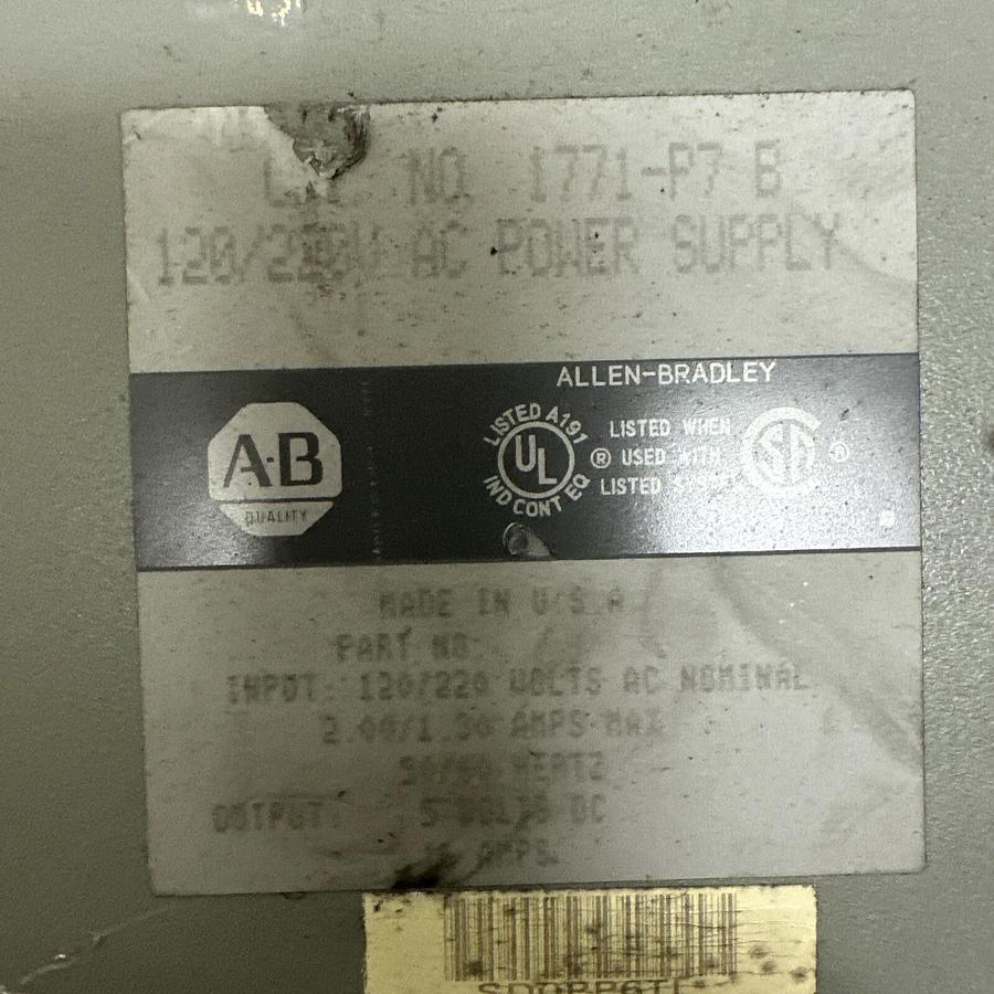Used Allen Bradley,1771-P7 B,Power Supply Module