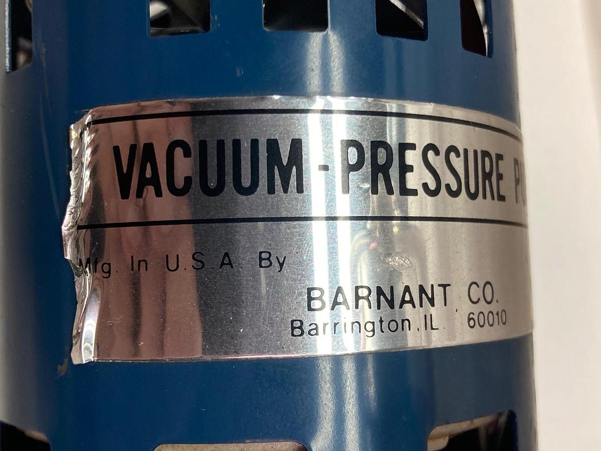 Used Barnant,12-86 OK86,Vacuum-Pressure Pump 115Vac 60Hz 1.1A