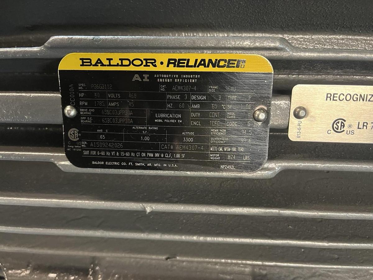 Used BALDOR,AEM4307-4,AI AUTOMOTIVE INDUSTRY MOTOR 40HP 1785RPM 364U 3PH