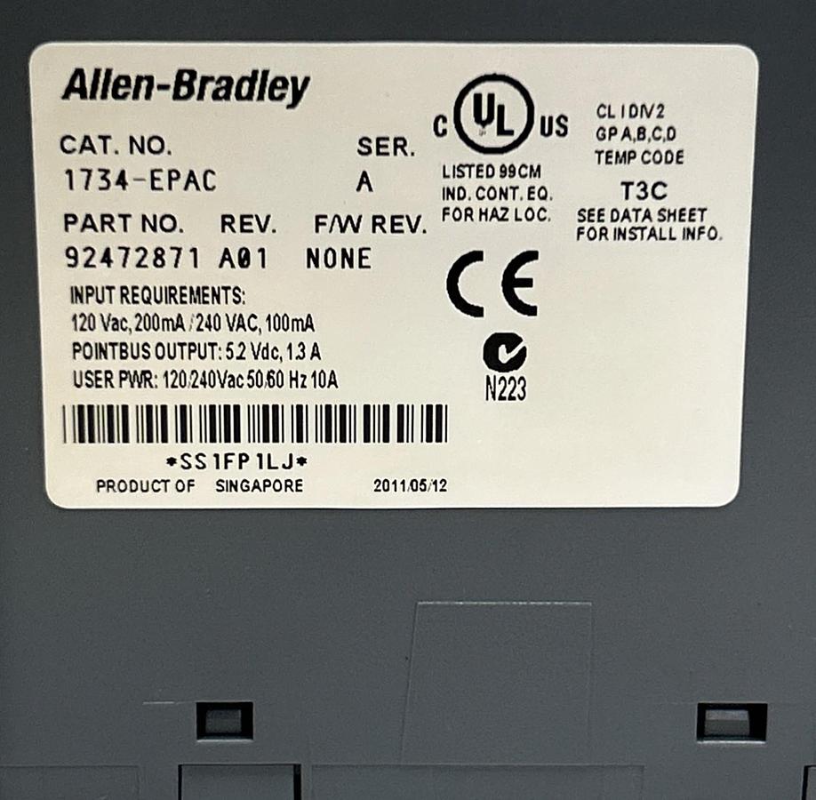 Used ALLEN BRADLEY,1734-EPAC,EXPANSION POWER MODULE