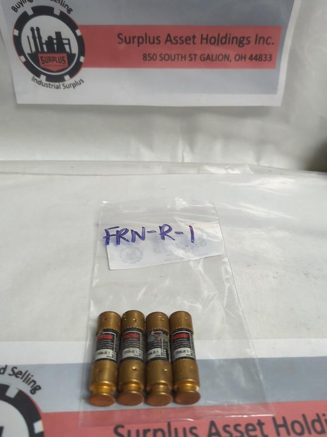 Used COOPER BUSSMANN,FRN-R-1,FUSETRON 1 AMP FUSE LOT OF 4 PRE-OWNED