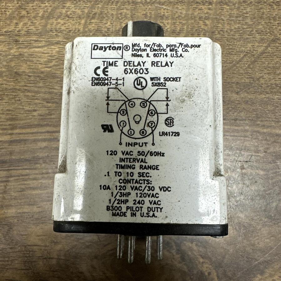 Used Dayton,6X603,Time Delay Relay