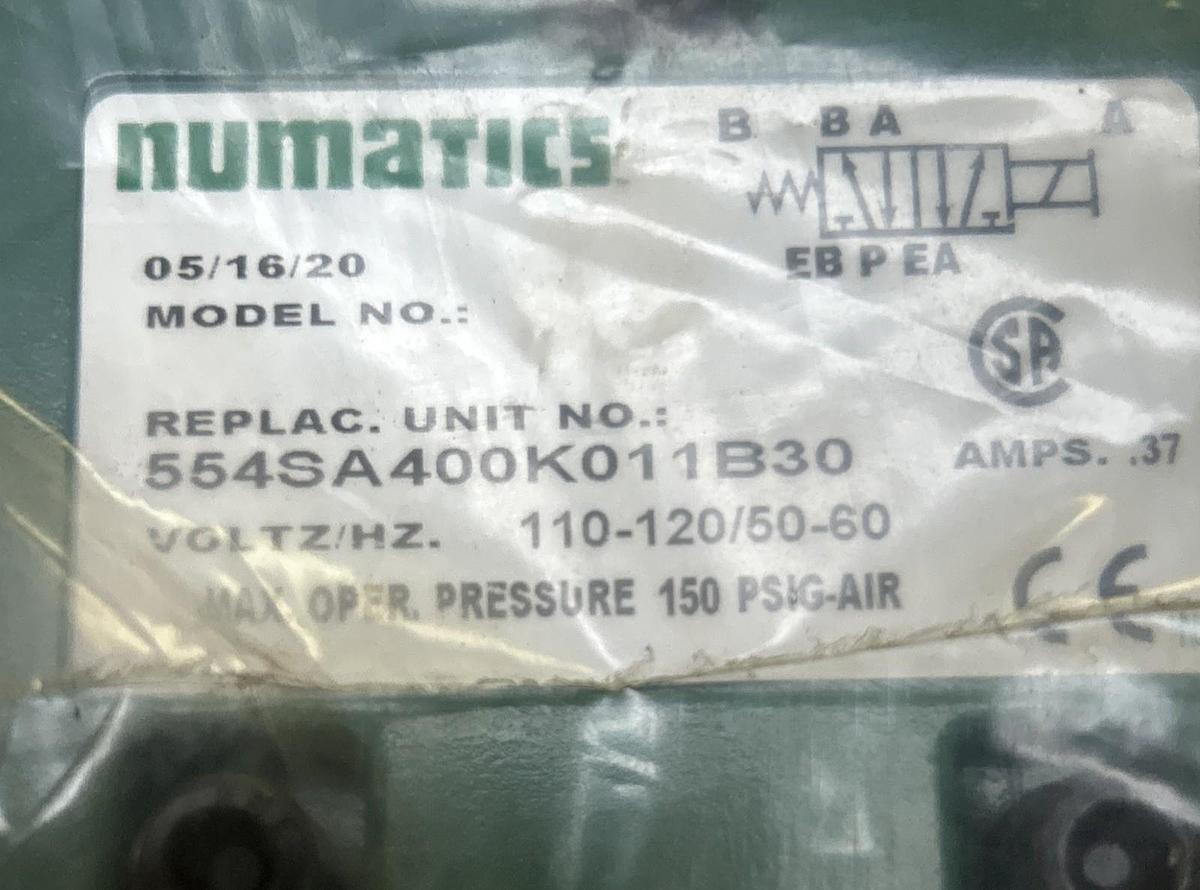 NUMATICS,554SA400K011B30,SINGLE DIRECT SOLENOID VALVE NOS