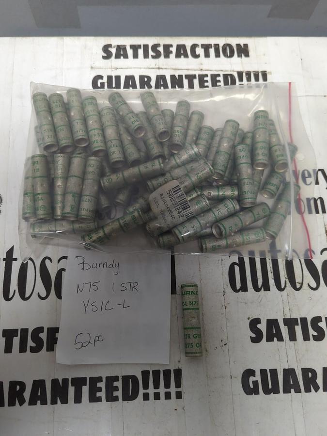 BURNDY,N75 1 STR YS1C-L,CRIMP CONNECTOR/SPLICE LOT OF 52 NOS