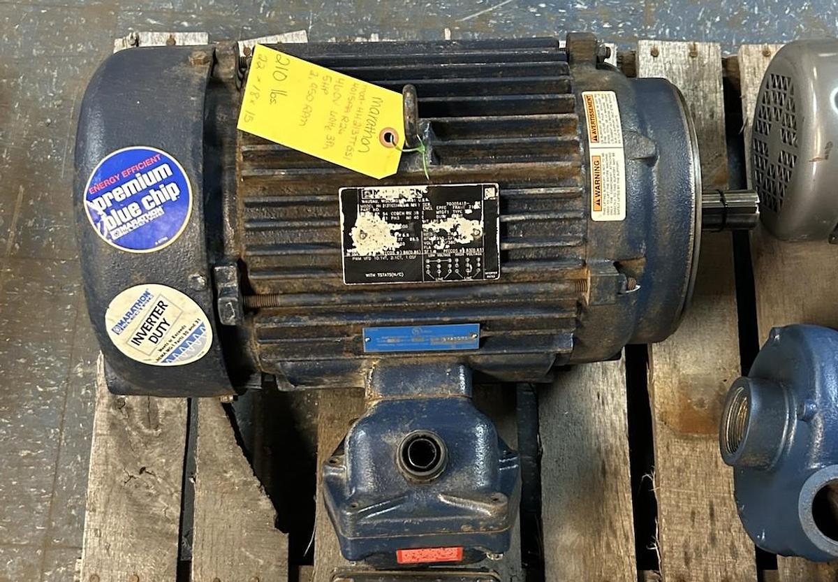 Used MARATHON ELECTRIC,HH213TTGS130155AA,MOTOR 5HP 460V 2950RPM 3PH 213TC FRAME