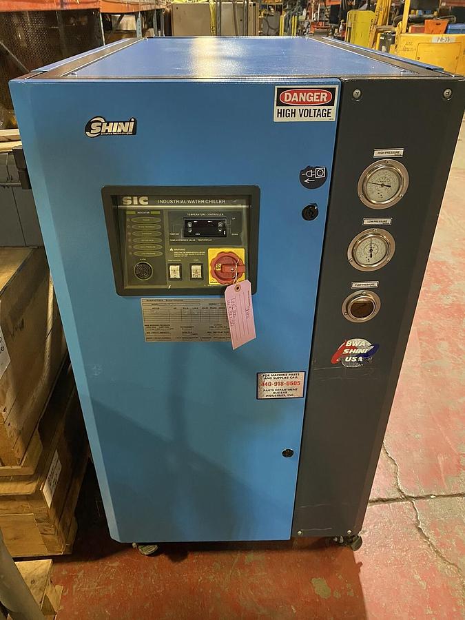 Used SHINI BUDZAR,BWA-WC-05-FCB-12,WATER CHILLER SIC-5W-U 4450W 460V