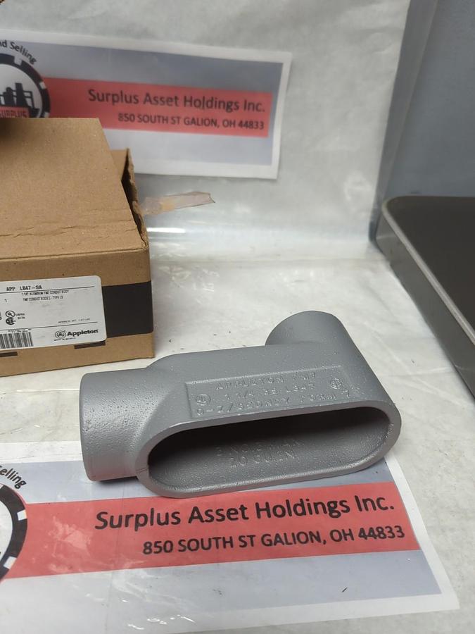 APPLETON,LB47-SA,ALUMINUM FM7 CONDUIT BODY 1-1/4 INCH TYPE L8 NOS