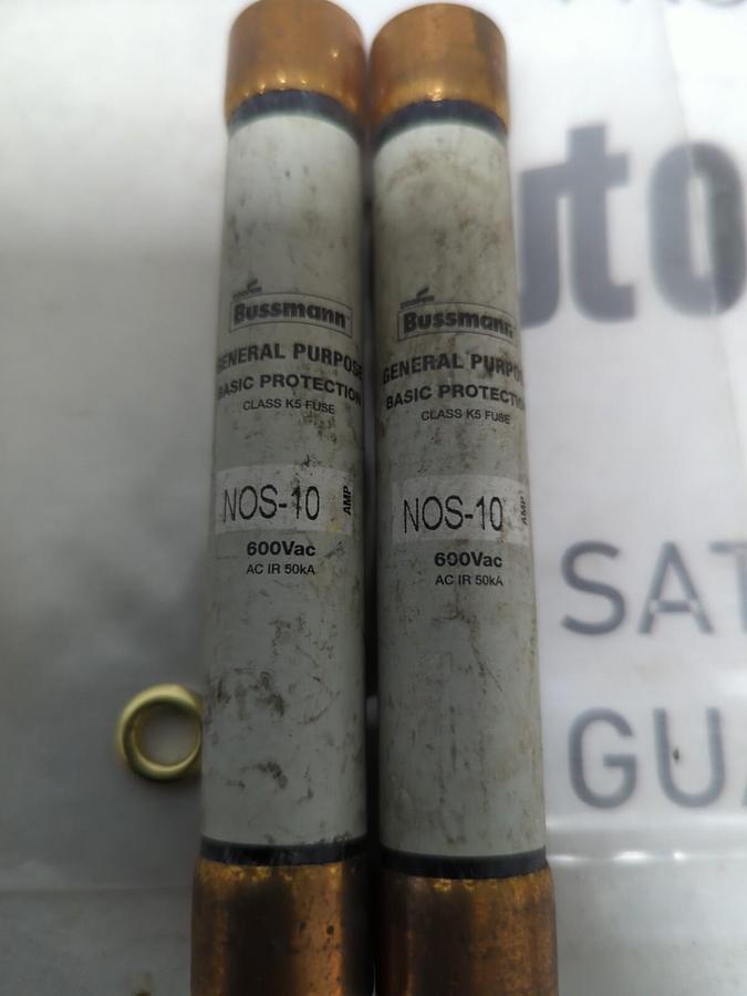 COOPER BUSSMANN,NOS-10,GENERAL PURPOSE 10 AMP FUSES LOT OF 2 NOS