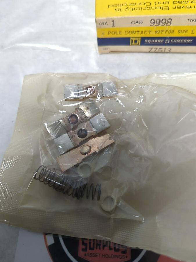 SQUARE D,77513,TYPE SA-82 CONTACT KIT FOR 4-POLE SIZE 1 TYPES C&S NOS