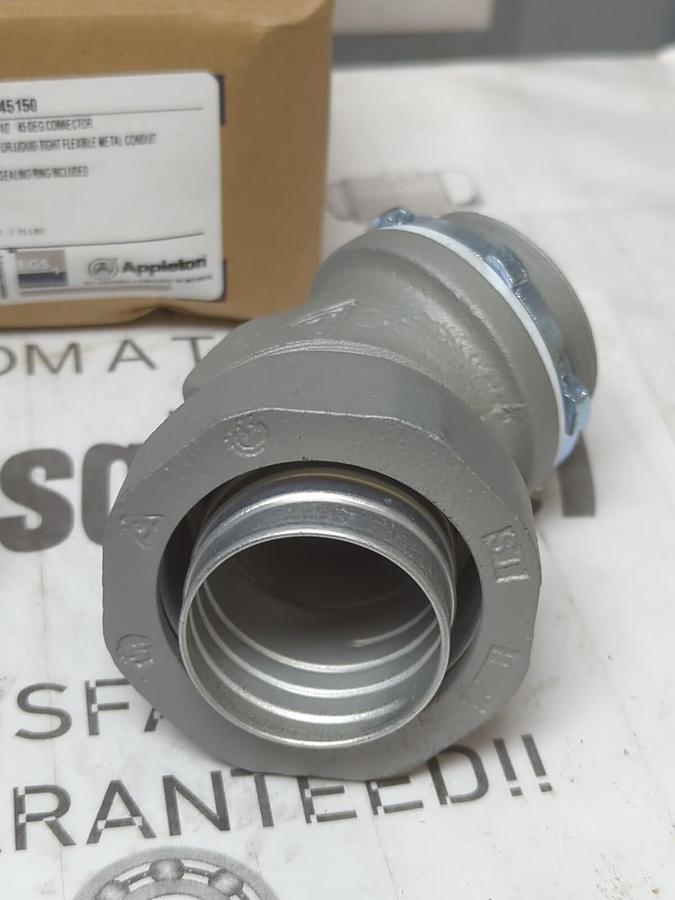 APPLETON,ST-45150,LIQUID TIGHT 1-1/2 INCH 45 DEG CONDUIT CONNECTORS BOX OF 2 NEW