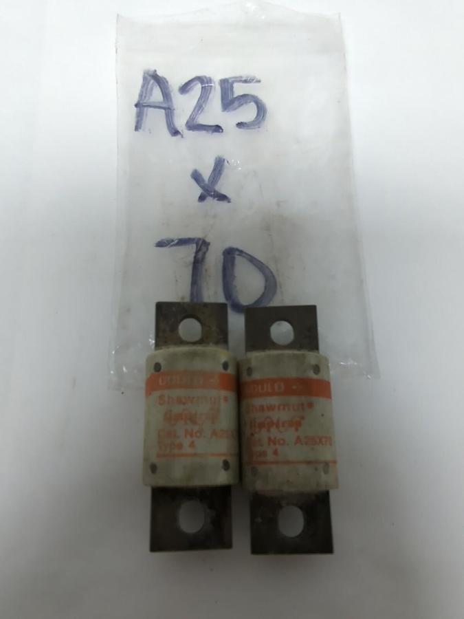 Used GOULD SHAWMUT,A25X70,AMP-TRAP FUSE LOTOF 2