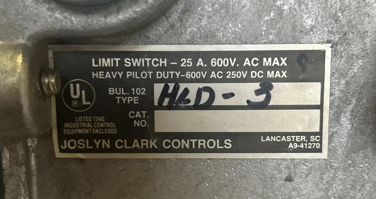 Used JOSLYN CLARK,HLD-3,LIMIT SWITCH