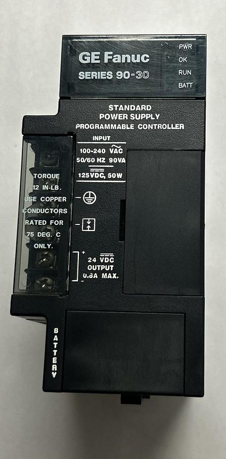 Used GE FANUC,IC693PWR321X,POWER SUPPLY 30 WATT 120-240 VAC