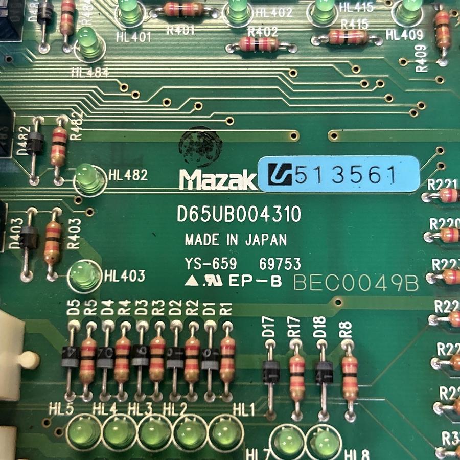 Used MAZAK,D65UB004310,RELAY CIRCUIT BOARD