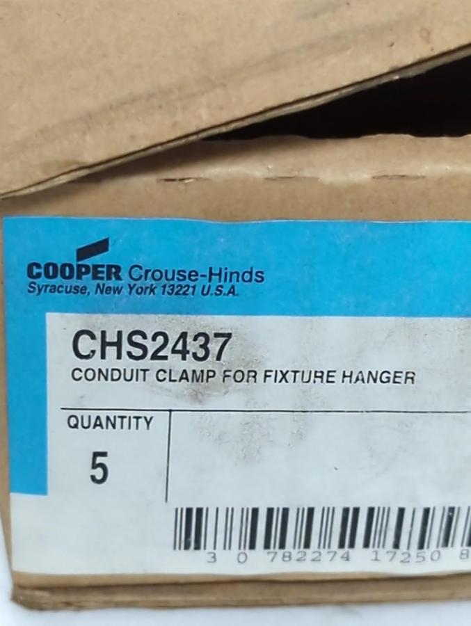 COOPER CROUSE-HINDS,CHS2437,CONDUIT CLAMP FOR FIXTUREHANGER 3/4 INCH LOT OF 5