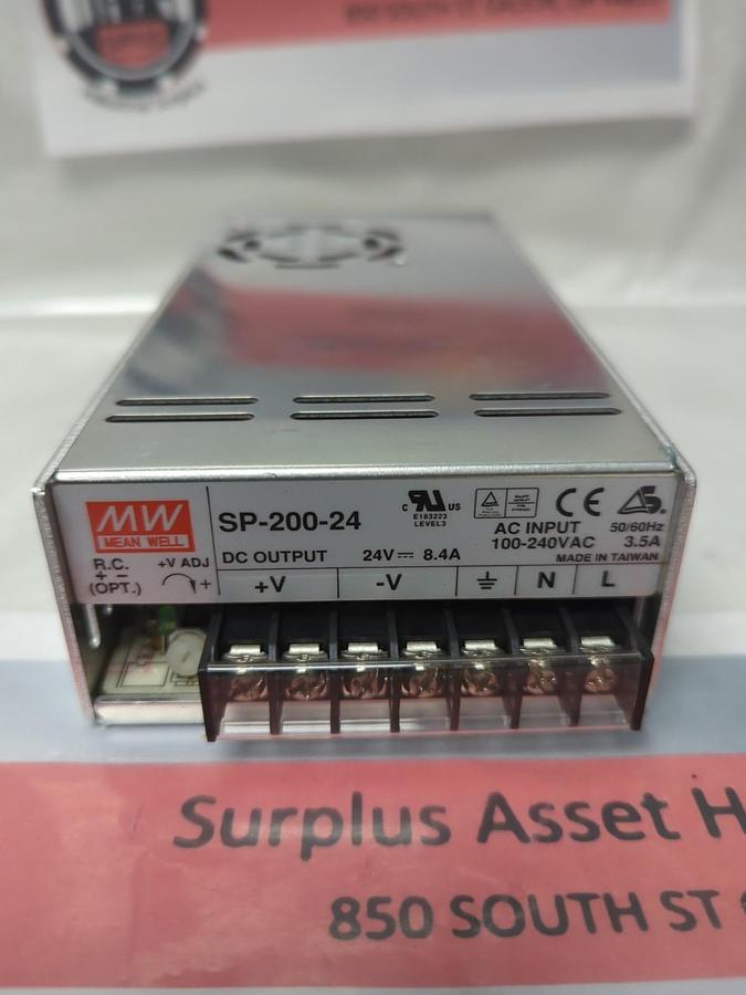 Used MEAN WELL,SP-200-24,AC-DC POWER SUPPLY PRE-OWNED