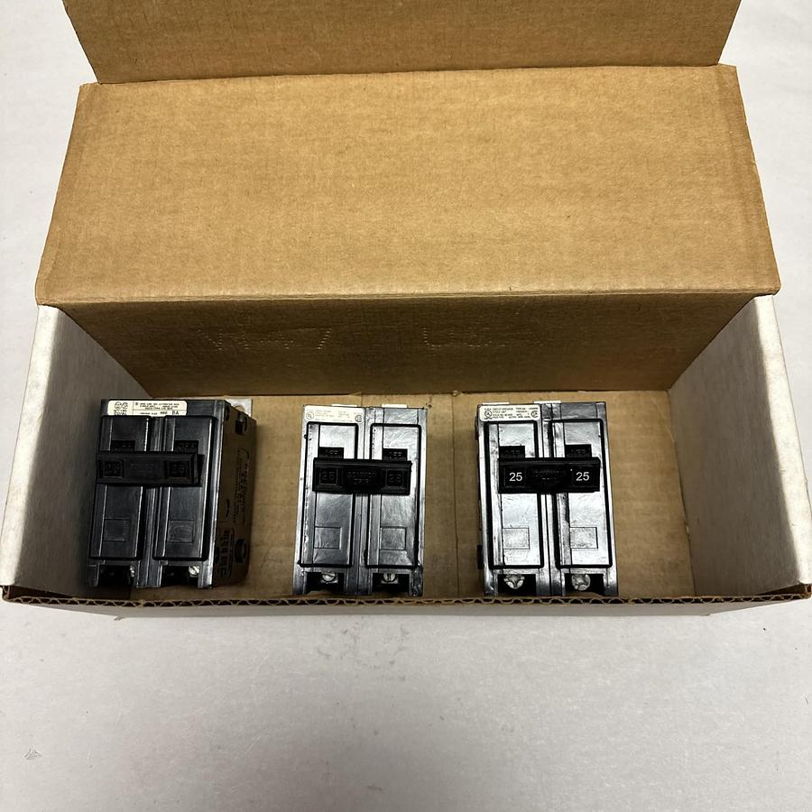 Used Cutler-Hammer,BAB2025,25 Amp 2 Pole 120/240VAC Circuit Breaker LOT of 3
