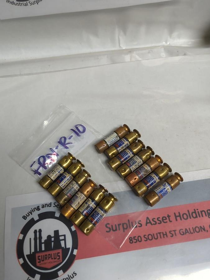 Used COOPER BUSSMANN,FRN-R-10,FUSETRON 10 AMP FUSE LOT OF 13 PRE-OWNED