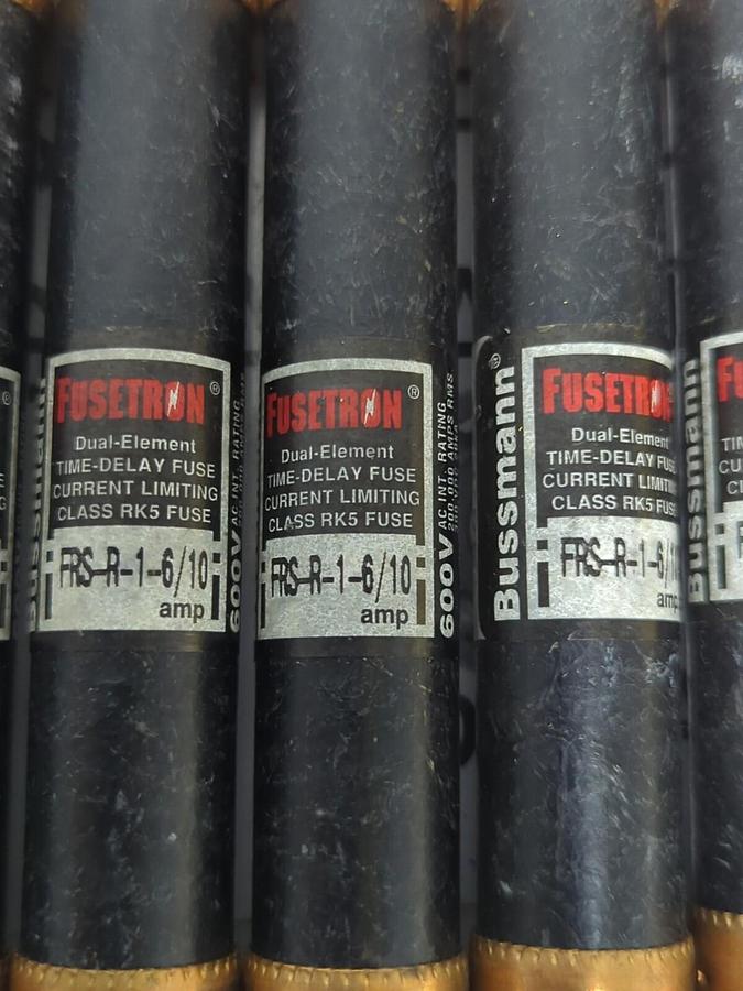 COOPER BUSSMANN,FRS-R-1-6/10,FUSETRON 1-6/10 AMP FUSES BOX OF 5 NEW