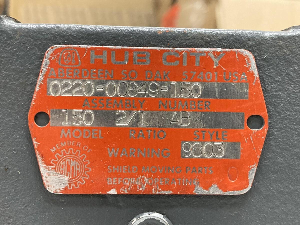 Used Hub City,0220-00849-150,Speed Reducer Ratio 2:1 Model 150