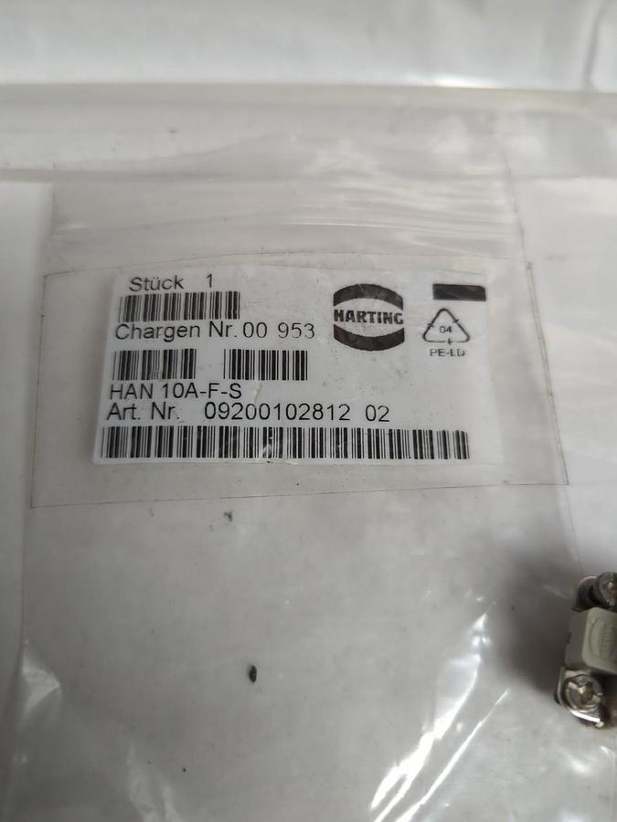 HARTING,HAN-10A-F-S,CONNECTOR 10-PIN 0421 0309A LOT OF 3 NOS
