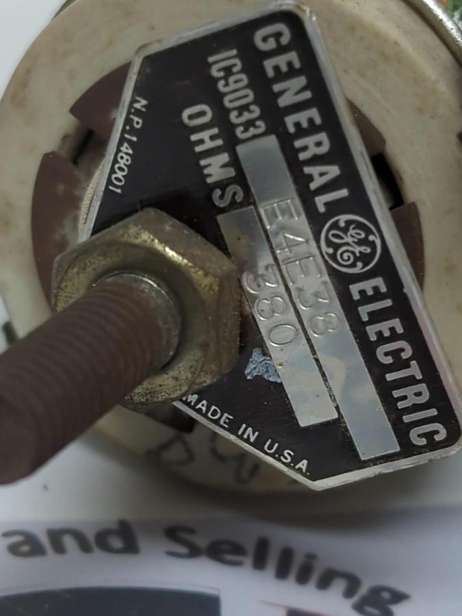 Used GENERAL ELECTRIC,IC9033 E4E12,POWER RESISTOR 380 OHMS PRE-OWNED