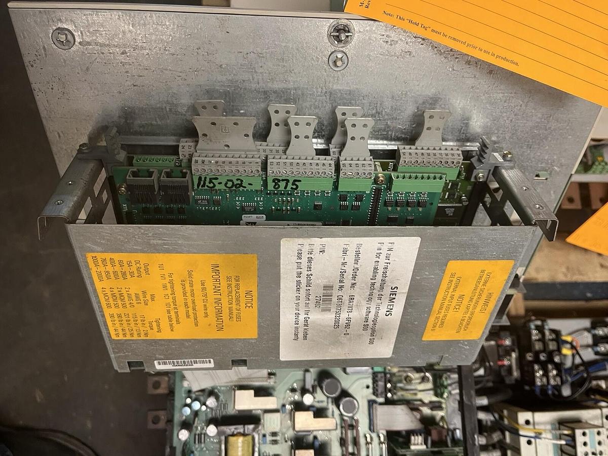 Used SIEMENS,6RA7030-6FV62-0,SIMOREG 6RA70 DC MASTER CONVERTOR 500VDC 100A