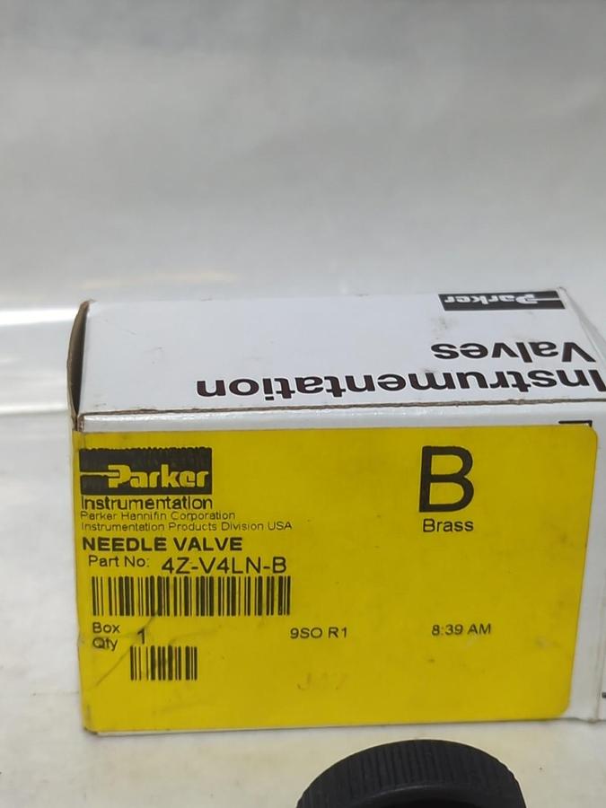 PARKER,4Z-V4LN-B,BRASS NEEDLE VALVE NOS