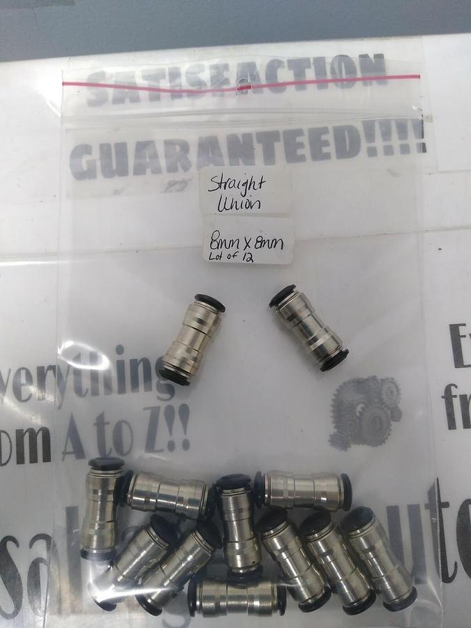 UNBRANDED,NA,TUBE STRAIGHT UNION 8MMX8MM LOT OF 12 NOS