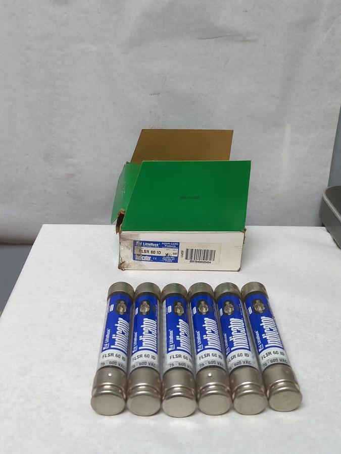 LITTELFUSE,FLSR 60ID,INDICATOR 60 AMP 600 VOLT FUSES BOX OF 6 NOS