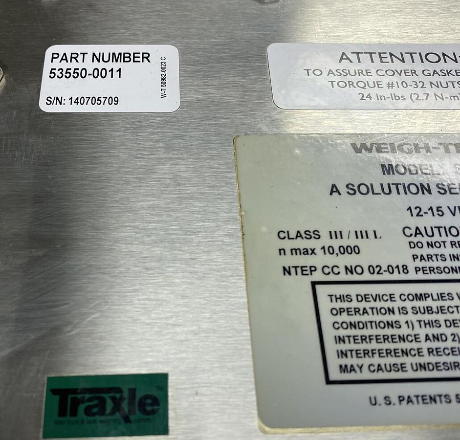 Used Weigh Tronix,SJB-100,CELL LOADER .625AMP 12/15VDC NEMA 4X