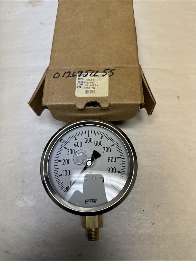 Used Wika,9699185,1000PSI Type 213.53-4" Pressure Gauge