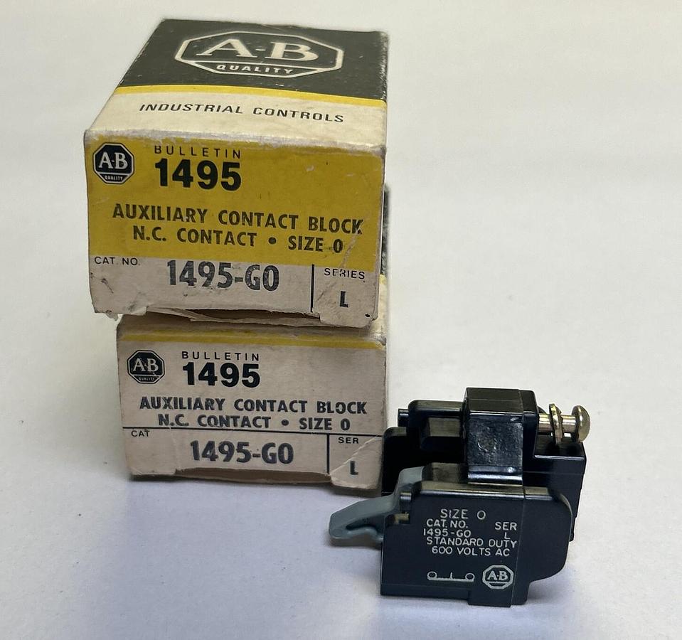 Used ALLEN BRADLEY,1495-G0,AUXILIARY CONTACT BLOCK LOT OF 2 NOS