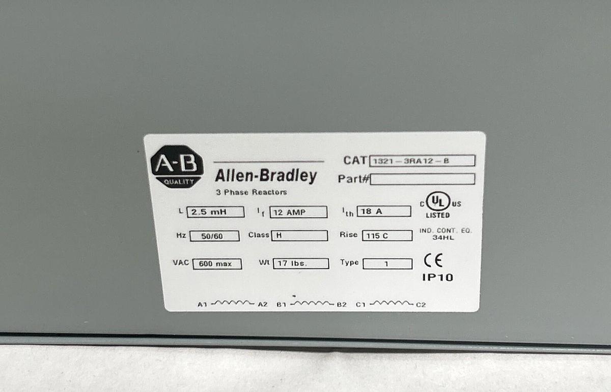 ALLEN BRADLEY,1321-3RA12-B,INPUT / OUTPUT LINE REACTOR NOS