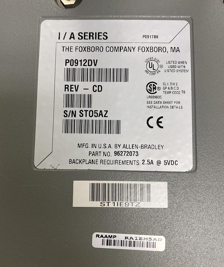 Used ALLEN BRADLEY,P0912DV,SER C CPU PROCESSOR MODULE REFURBISHED