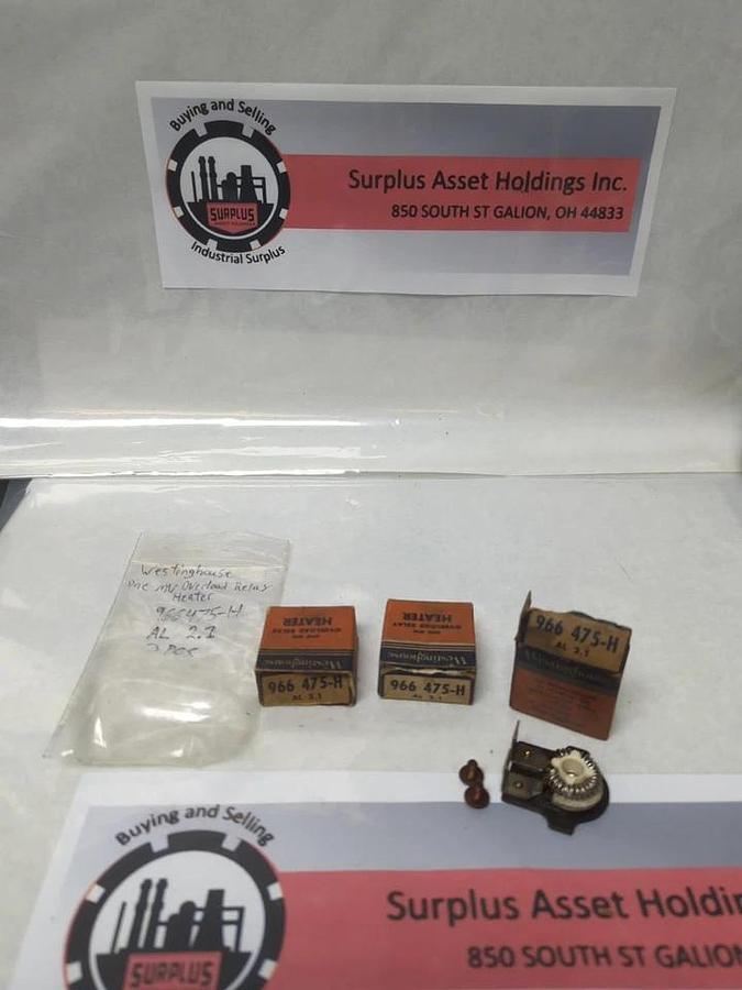 WESTINGHOUSE,966 475-H,OVERLOAD THERMAL HEATER RELAY LOT OF 3 NOS